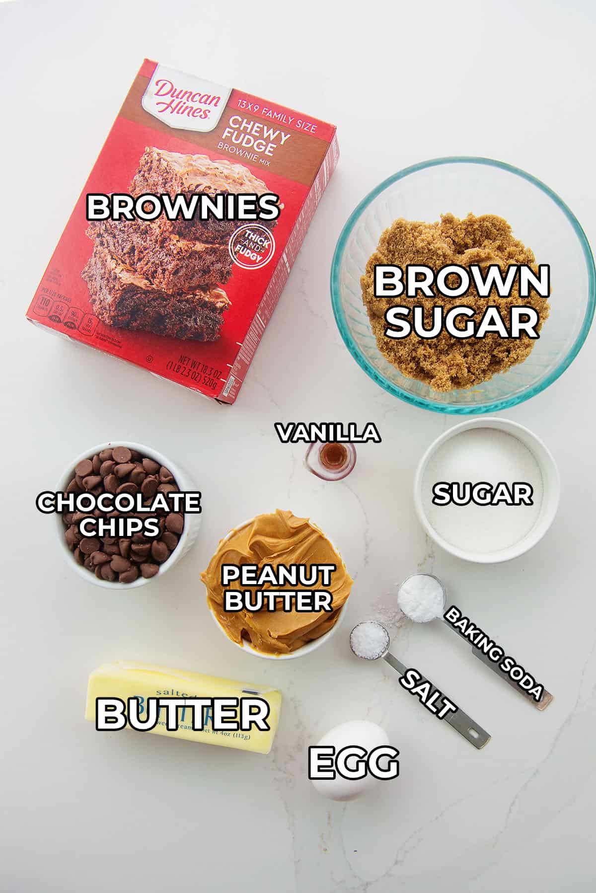 ingredients for brookies.