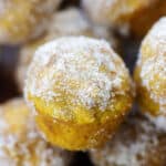 mini pumpkin muffins with cinnamon sugar topping.