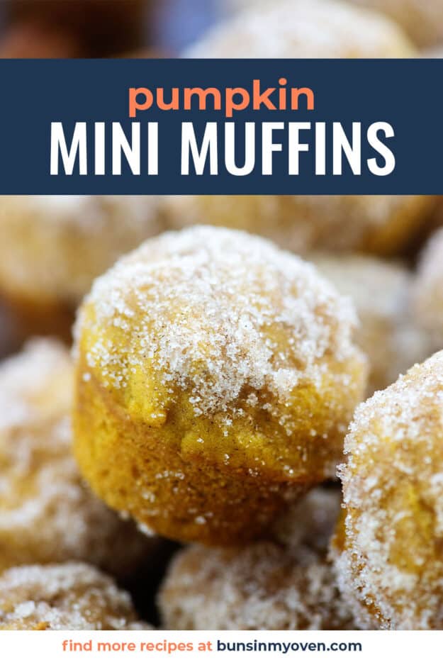 pumpkin muffins with text for Pinterest.