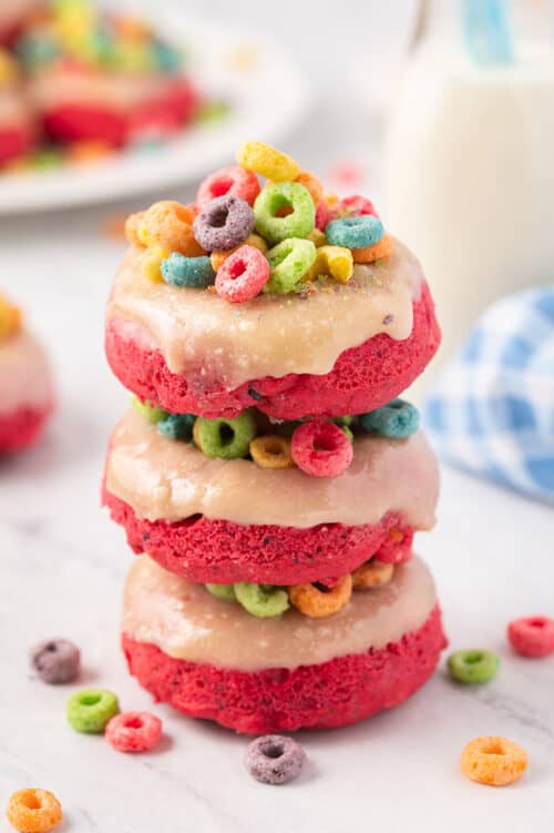 Fruit Loop Donuts with Homemade Glaze | Buns In My Oven