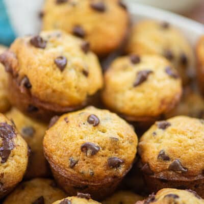 mini muffins in pile.