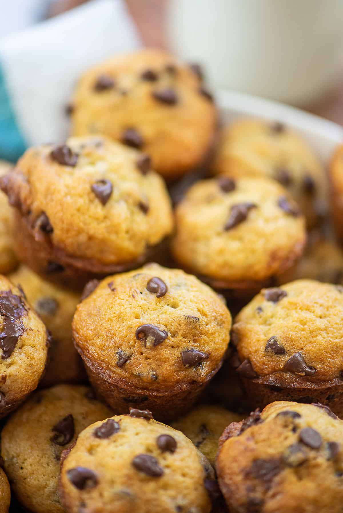 mini muffins in pile.