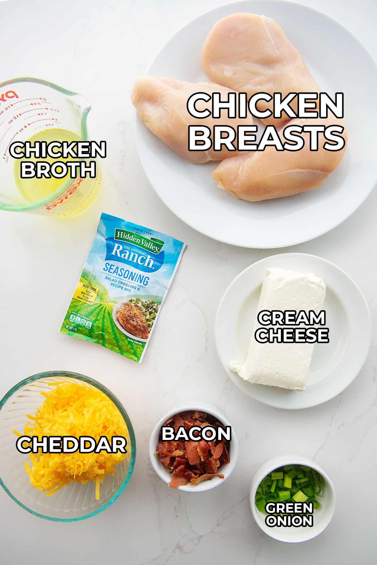 ingredients for crack chicken.