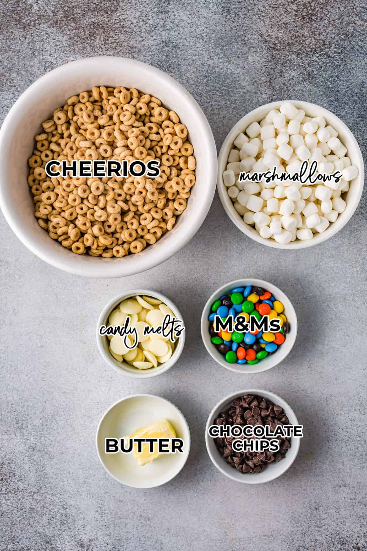 ingredients for Cheerios cereal bars