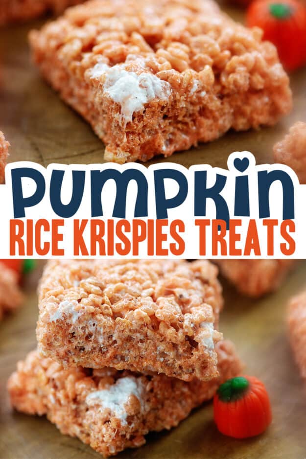 collage of pumpkin cereal bars with text for Pinterest.