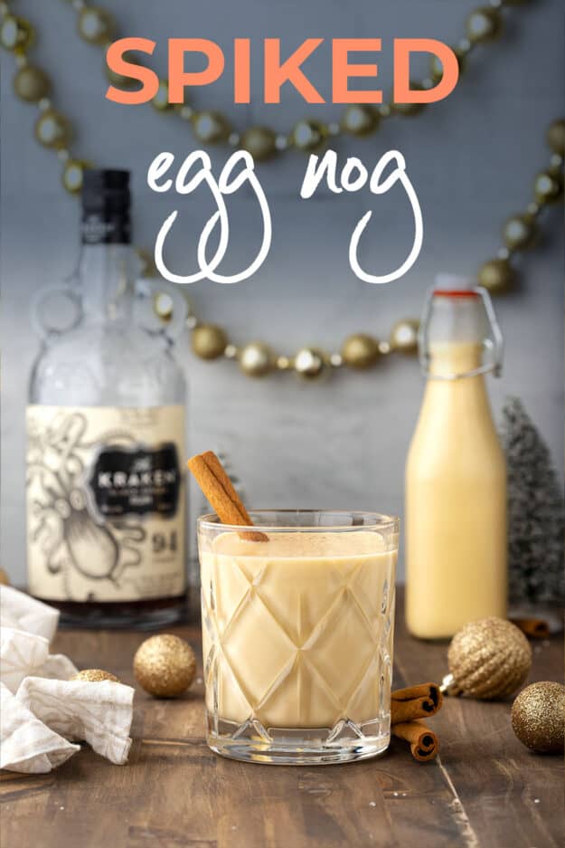 alcoholic eggnog in glass.