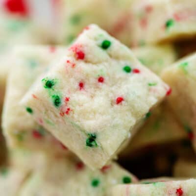 shortbread bites in a pile.