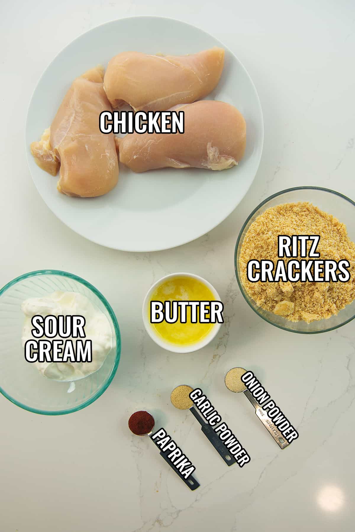 ingredients for heavenly chicken recipe.