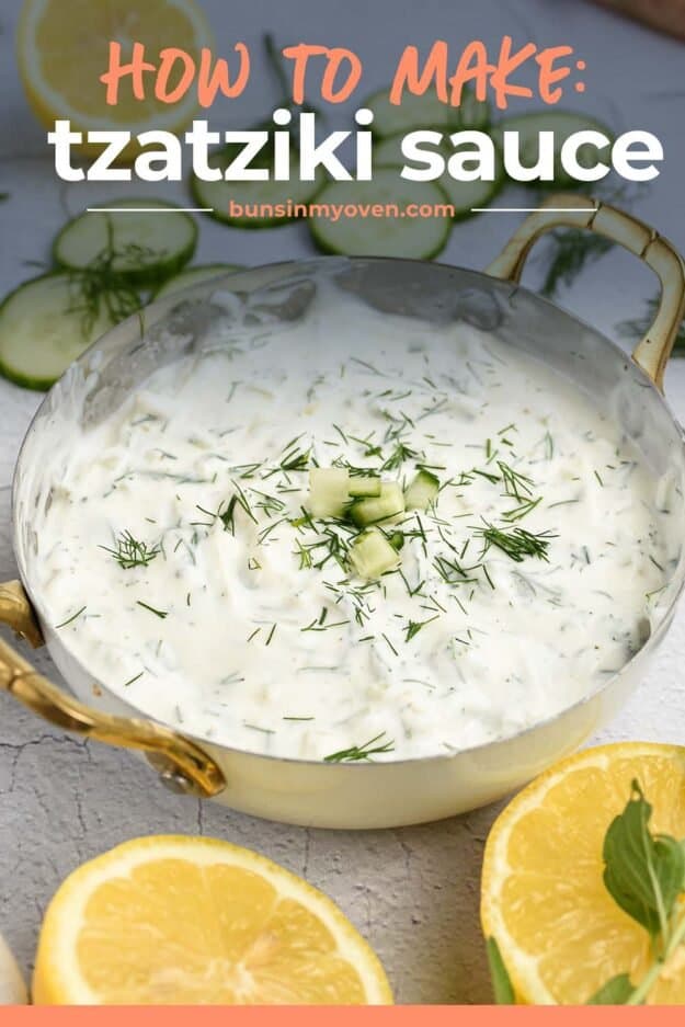 tzatziki sauce recipe in bowl.