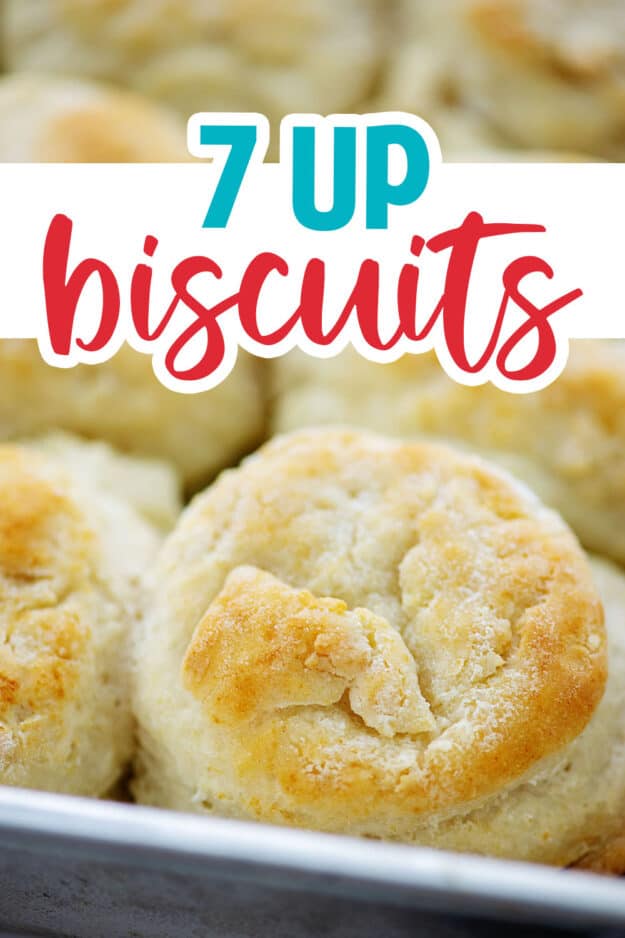 biscuits in pan with text for Pinterest.