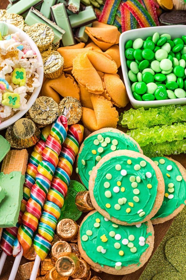 sugar cookies on snack board.