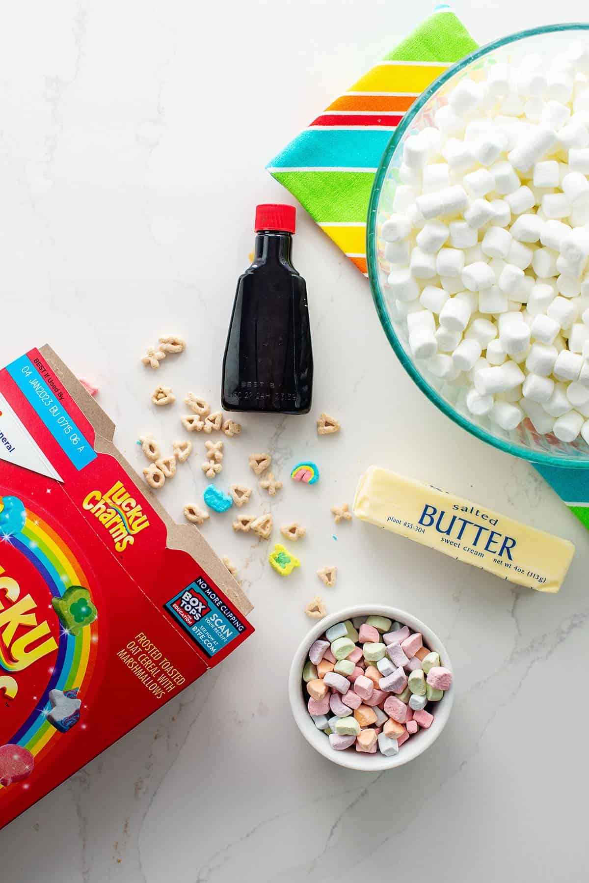 ingredients for lucky charms rice krispies treats.