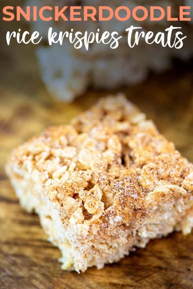 rice krispies treats on wooden board.