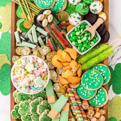 St. Patrick's Day snack board.