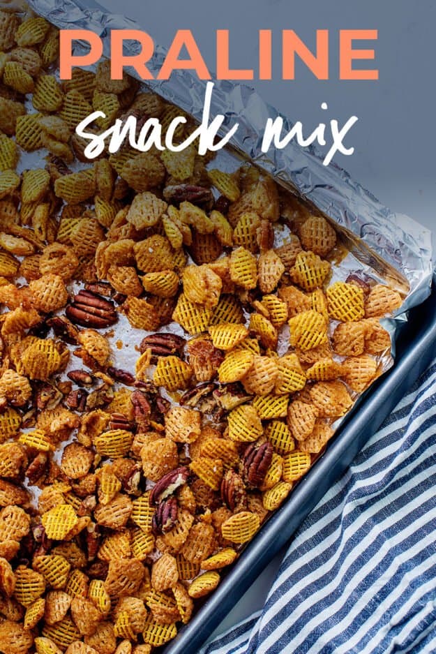 snack mix on sheet pan.