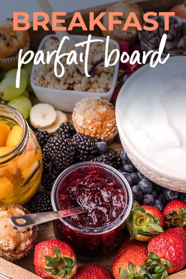 yogurt parfait board ingredinets.