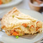 chicken pot pie on plate.