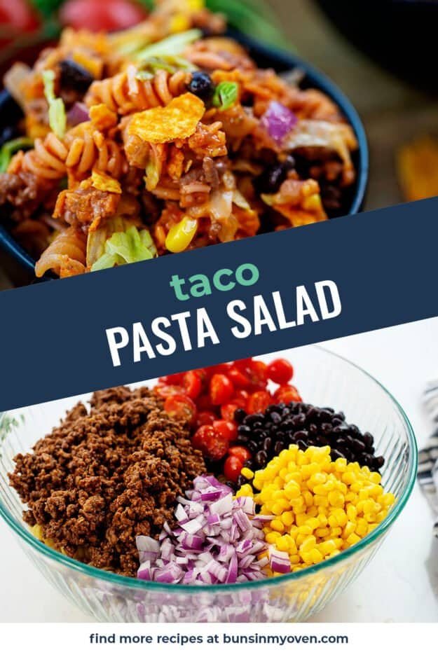 collage of taco salad images.