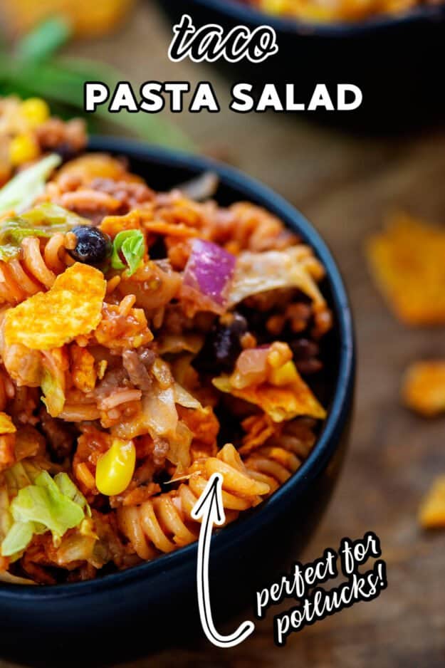 pasta salad recipe in bowl.