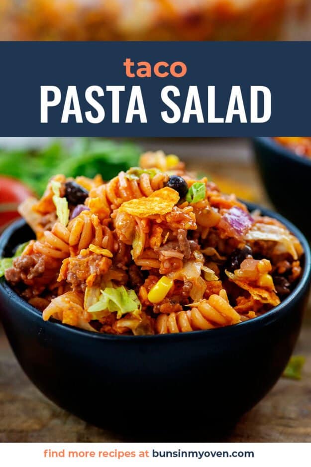 bowl full of pasta salad.