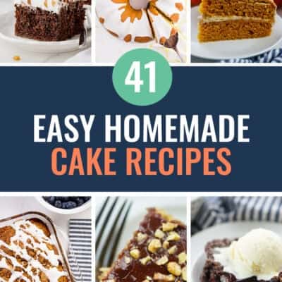 collage of homemade cake recipes.