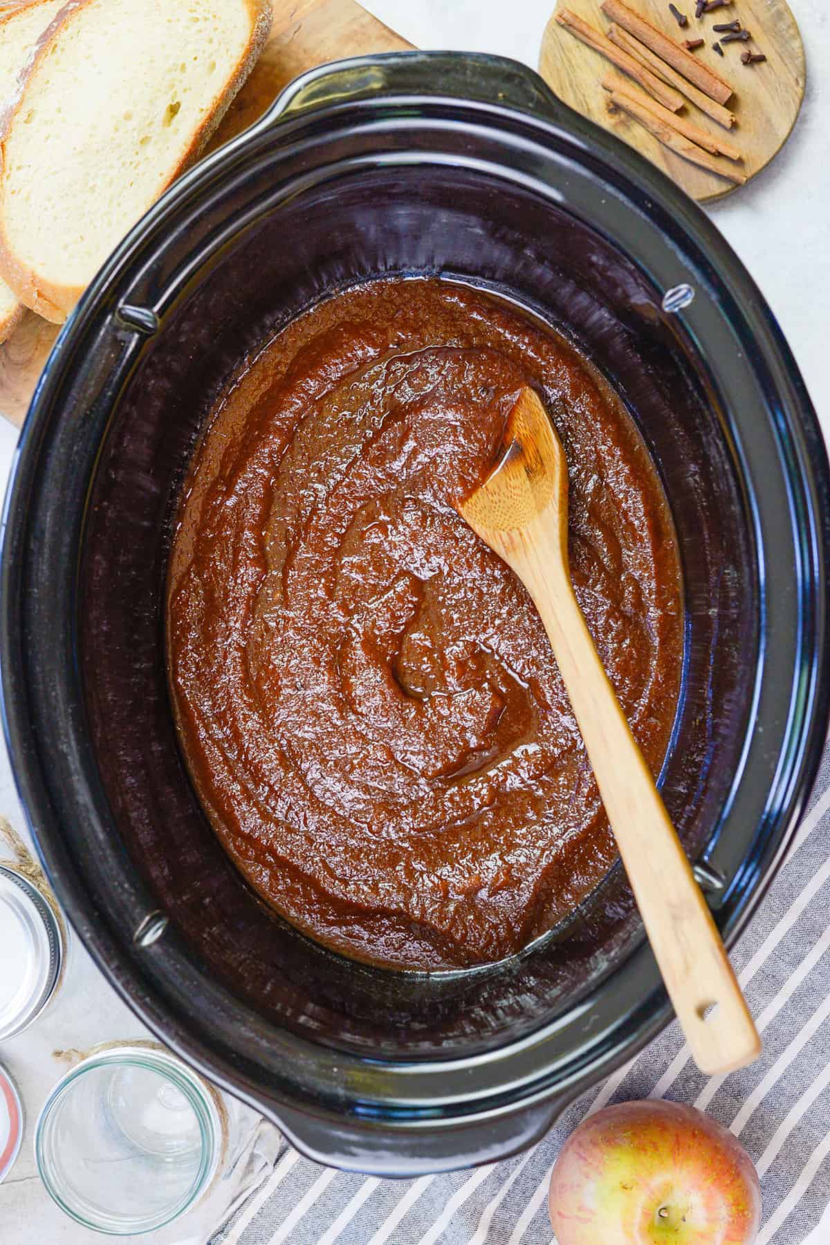 apple butter in crockpot.