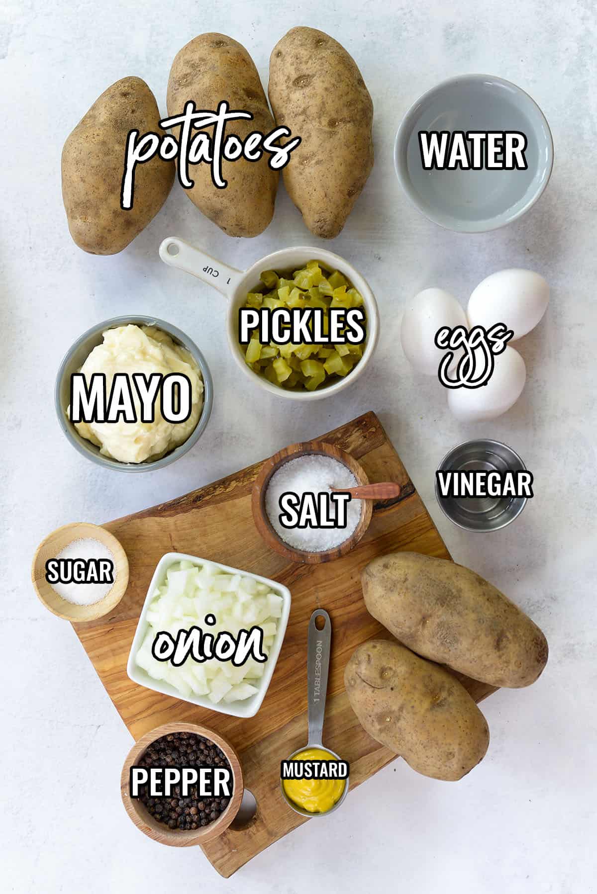 ingredients for instant pot potato salad.