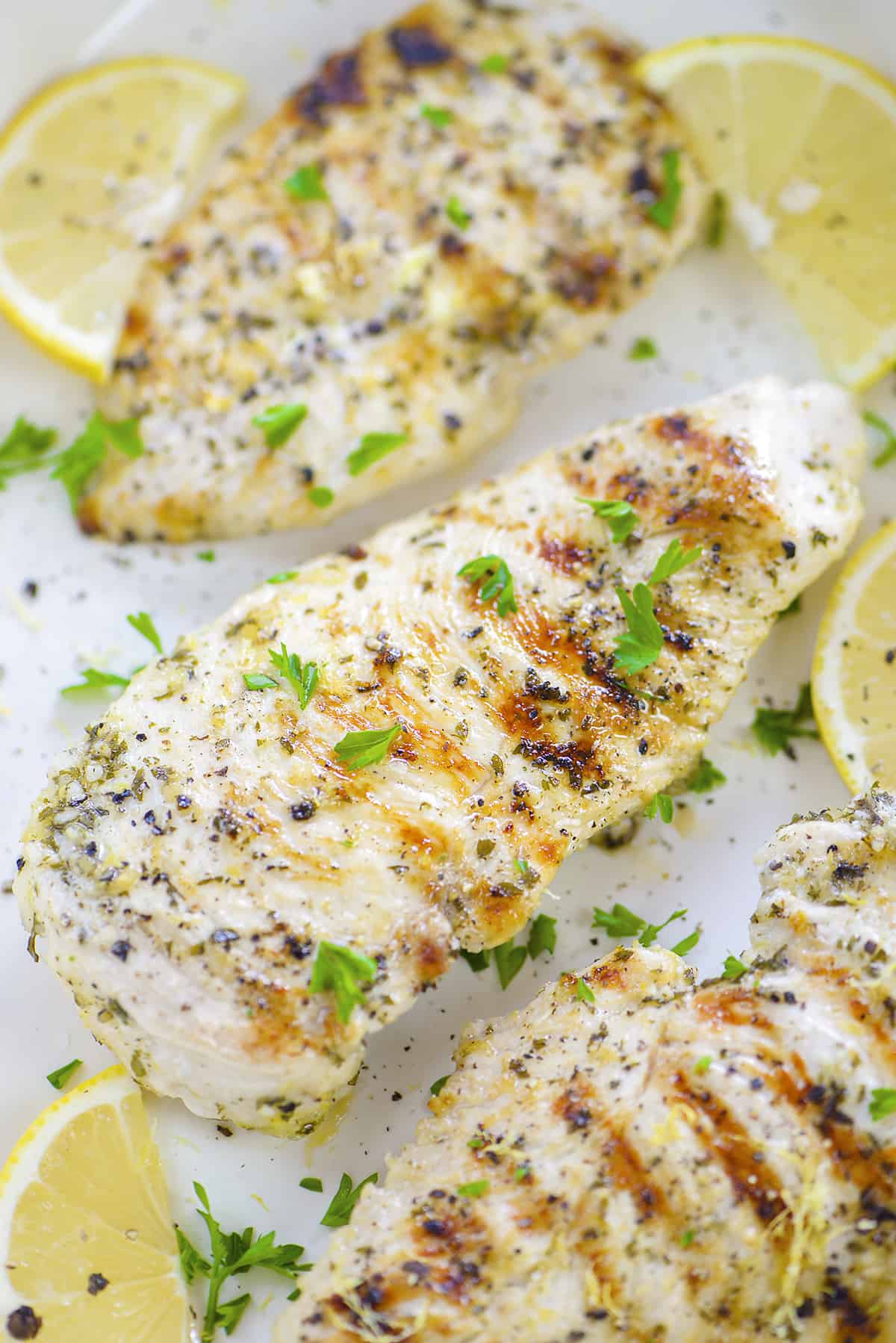 Grilled lemon pepper chicken.