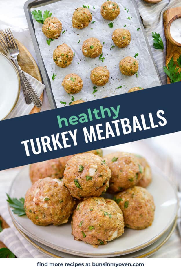 collage of turkey meatball images.