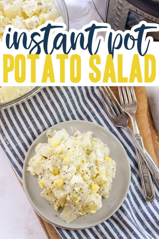potato salad recipe on small plate.