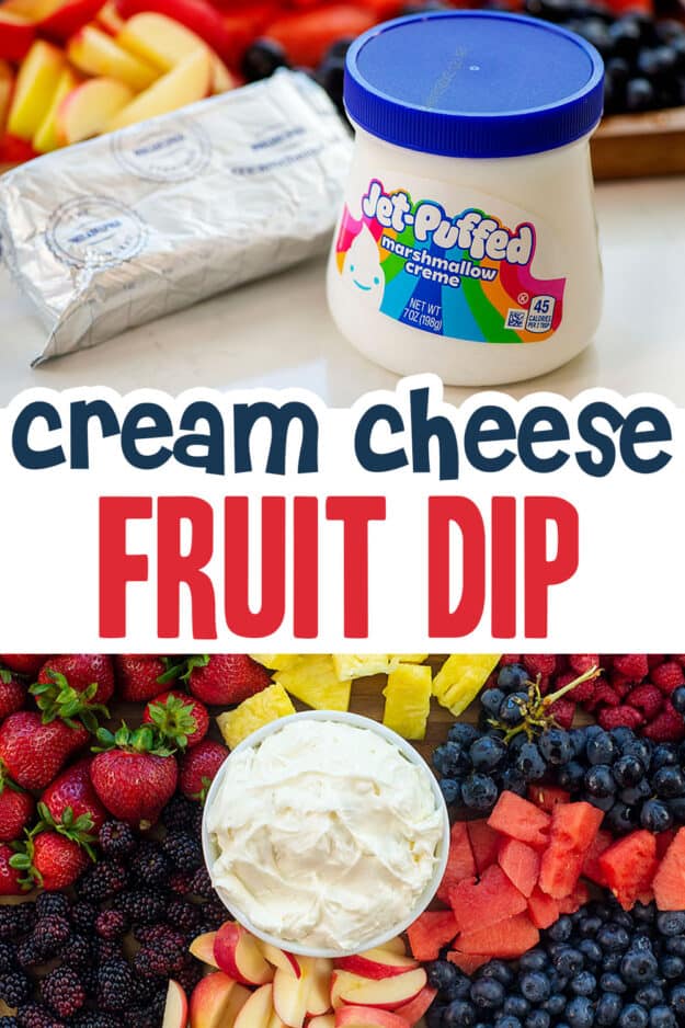 collage of fruit dip images.