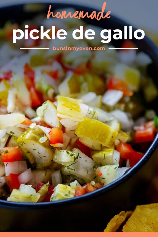 pickle de gallo with text for pinterest.