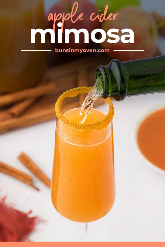 Caramel Apple Cider Mimosas - Easy Fall Brunch Cocktail! - Goodie