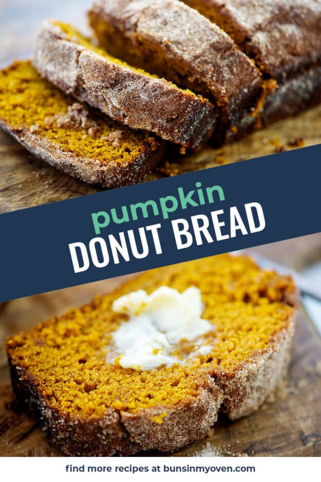 Collage of pumpkin bread images.