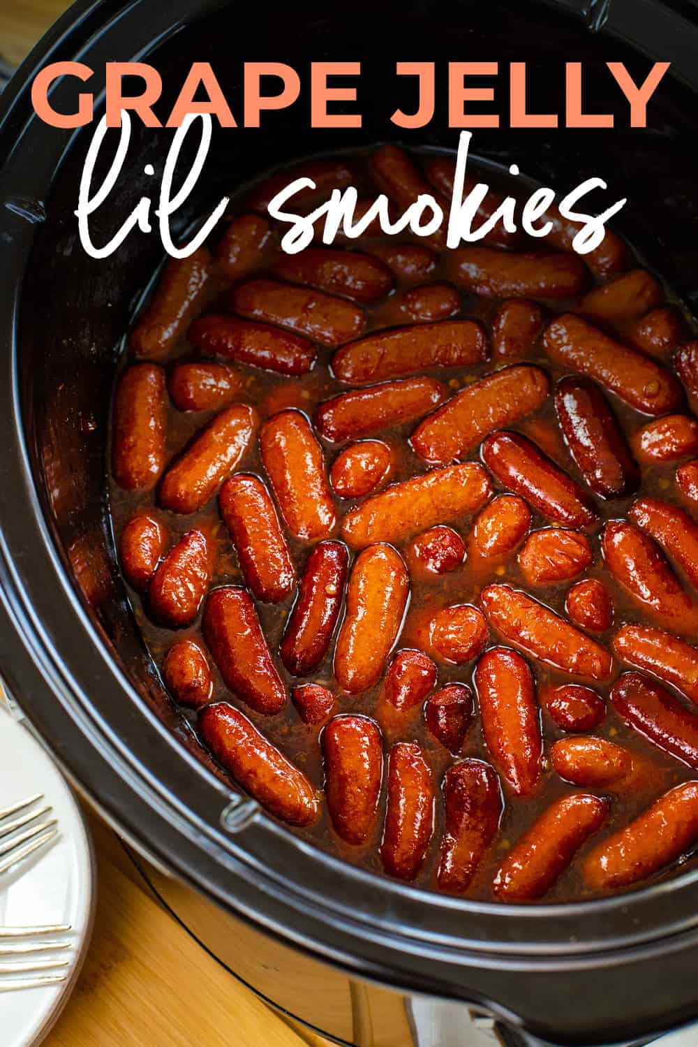 Crockpot full of grape jelly lil smokies.