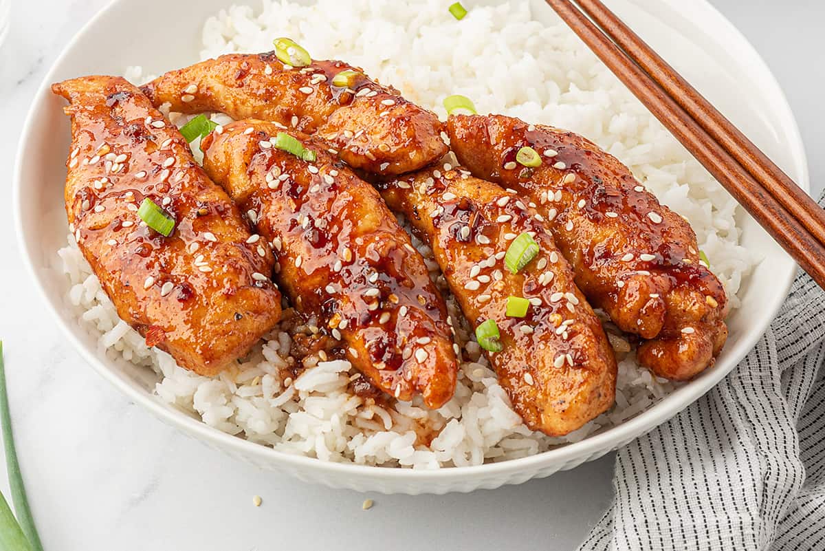 Honey Garlic Chicken Tenders - Buns In My Oven