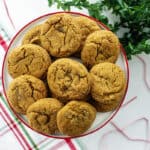 Overhead view of cookies on cake stand