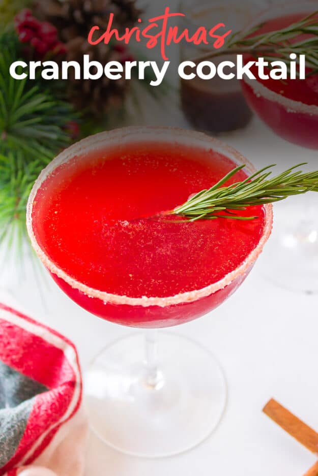 Cranberry cocktail in glass.