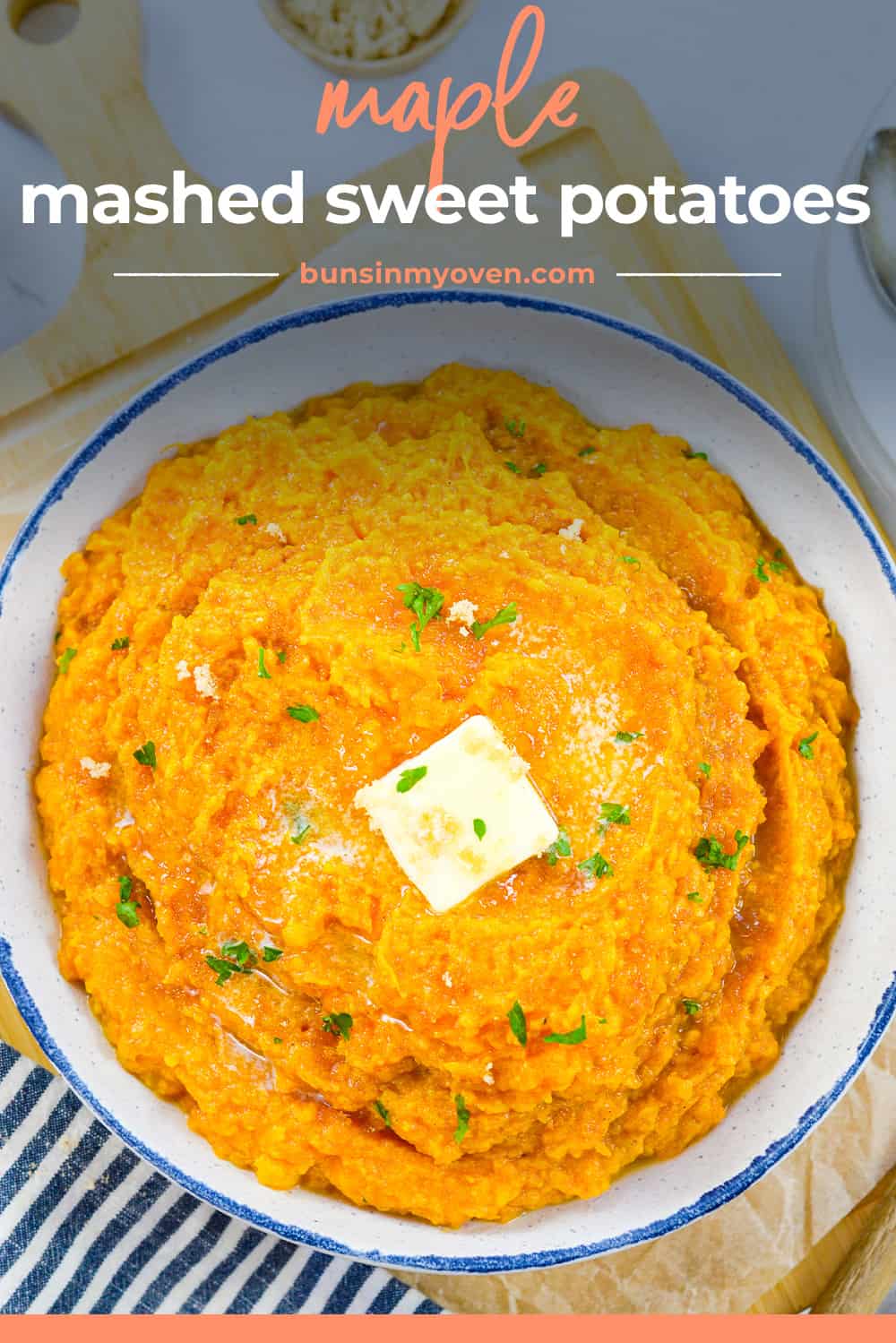 Maple Mashed Sweet Potatoes | Buns In My Oven