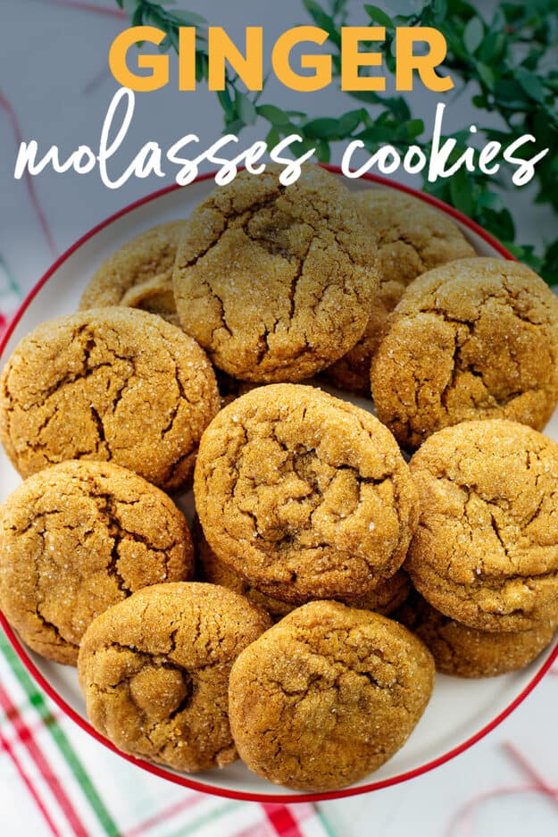 Molasses cookies with text for pinterest.