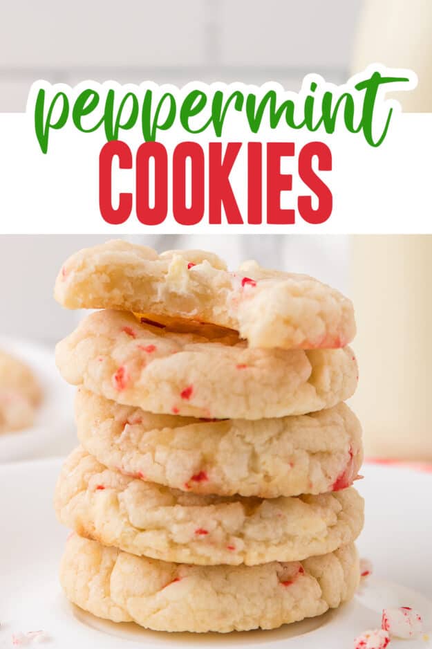 Stack of cookies with text for pinterest.