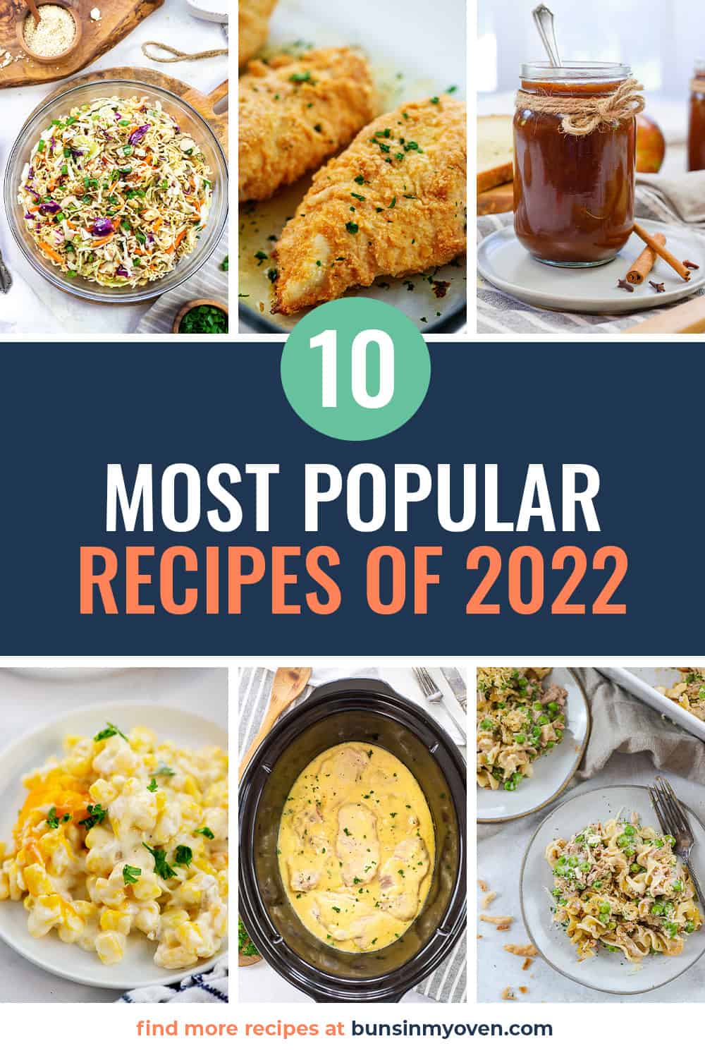 Collage featuring the 10 most popular recipes of 2022.