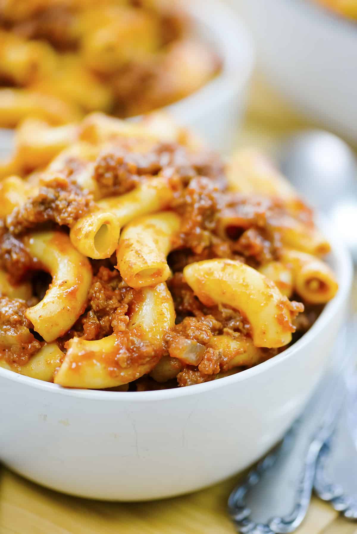 Bowl full of beefaroni.