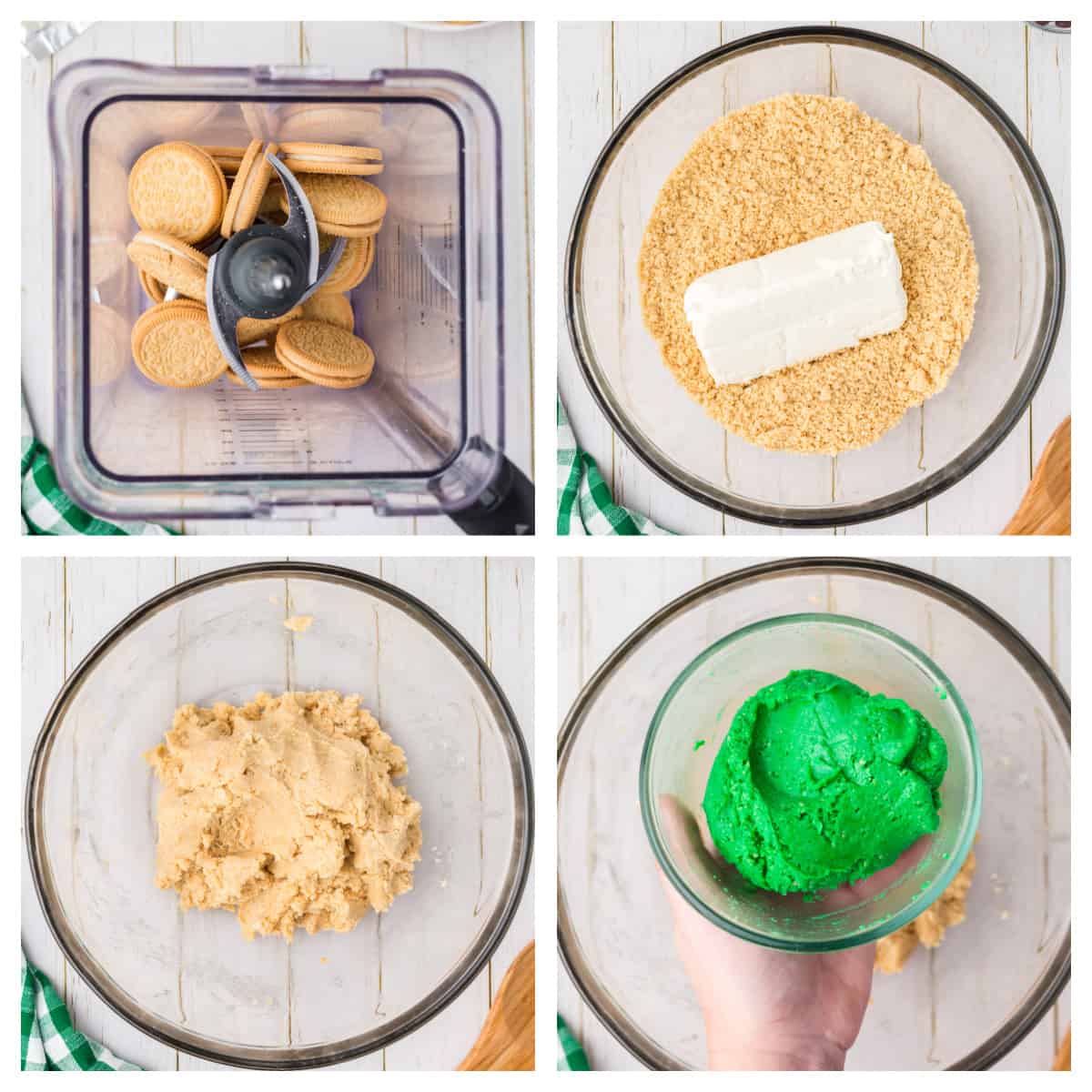 Collage showing how to make cookie pops.