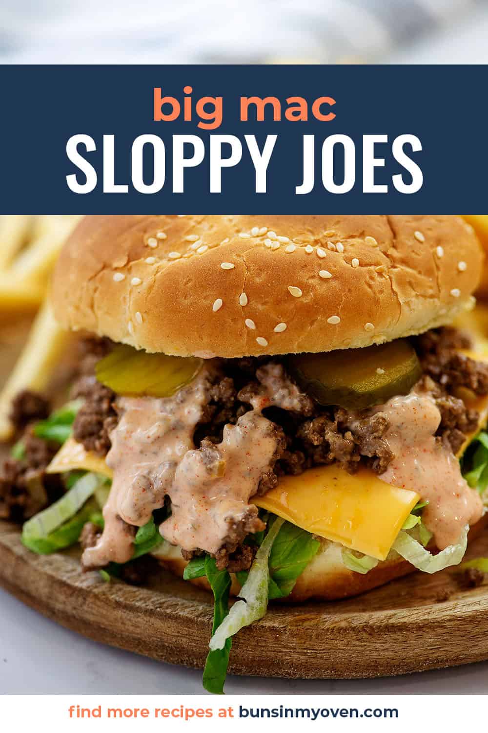 Close up of Big Mac sloppy joe sandwich.