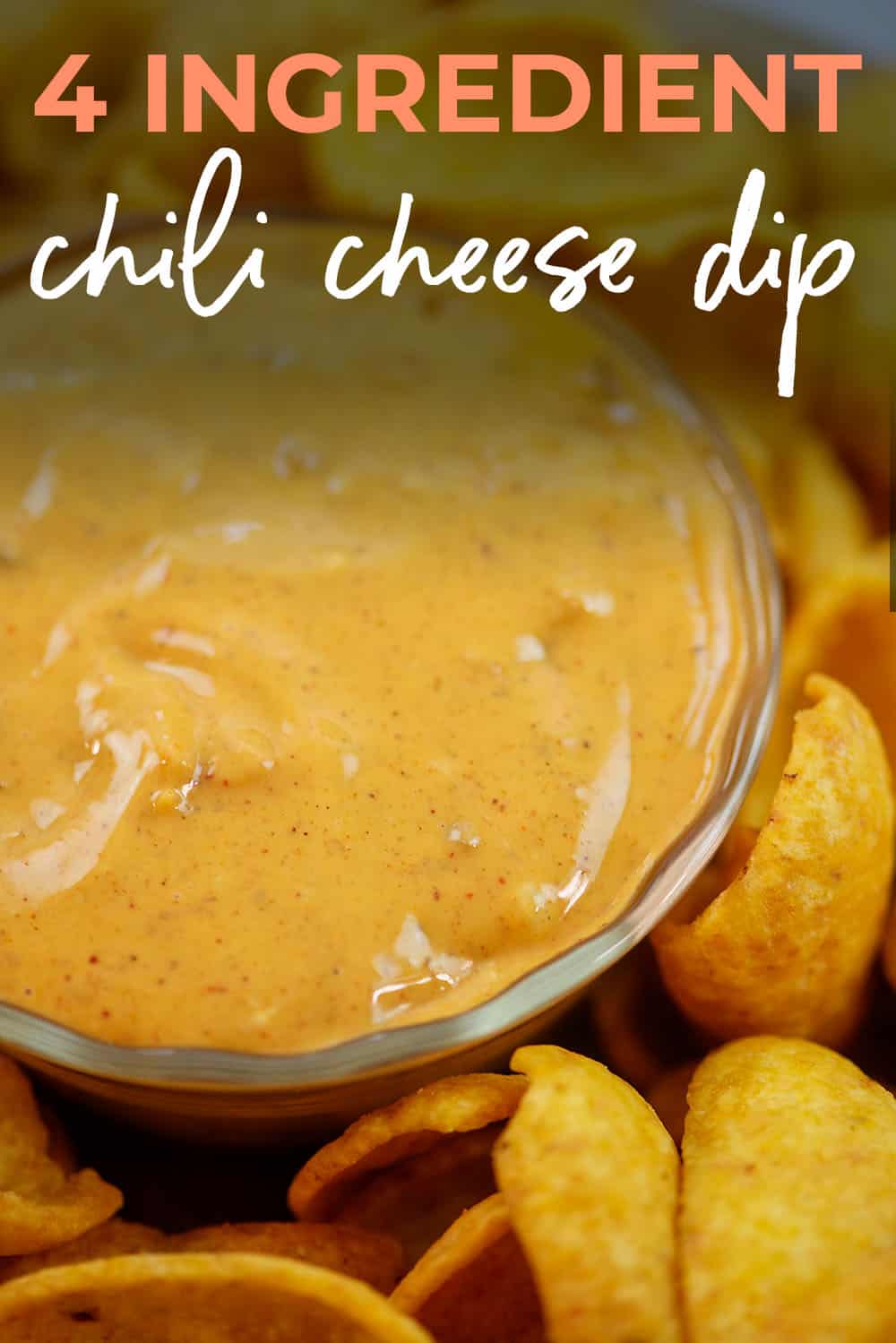 Chili cheese dip in bowl.