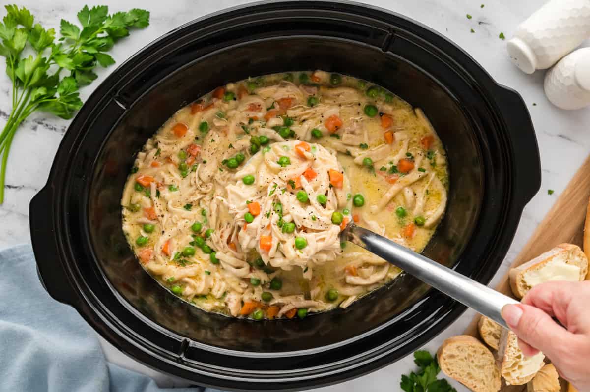 Creamy Crockpot Chicken and Noodles