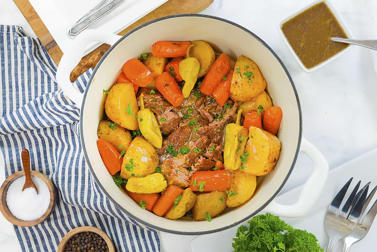 Mississippi Pot Roast with Potatoes and Carrots