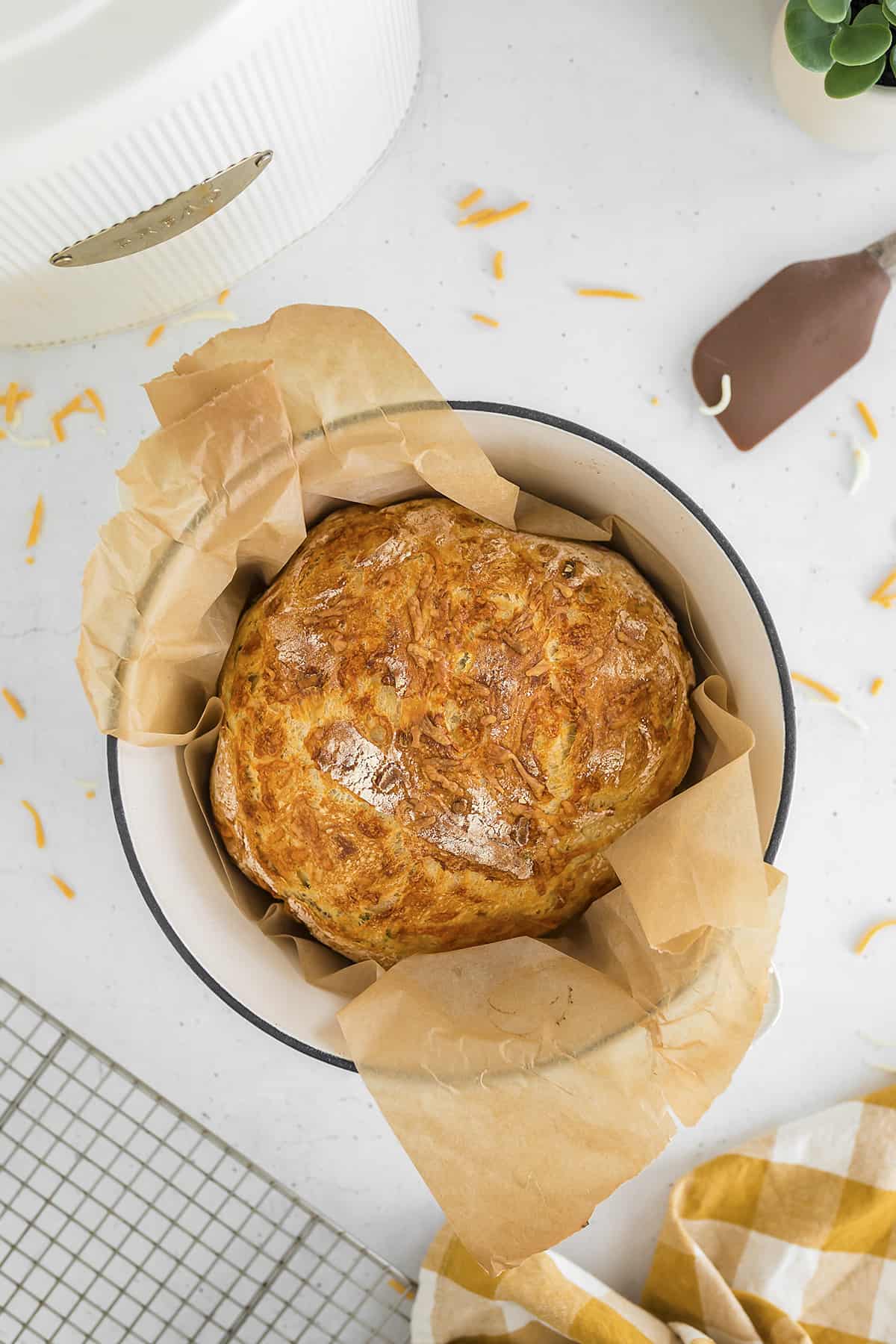 Bread baked in a dutch oven.