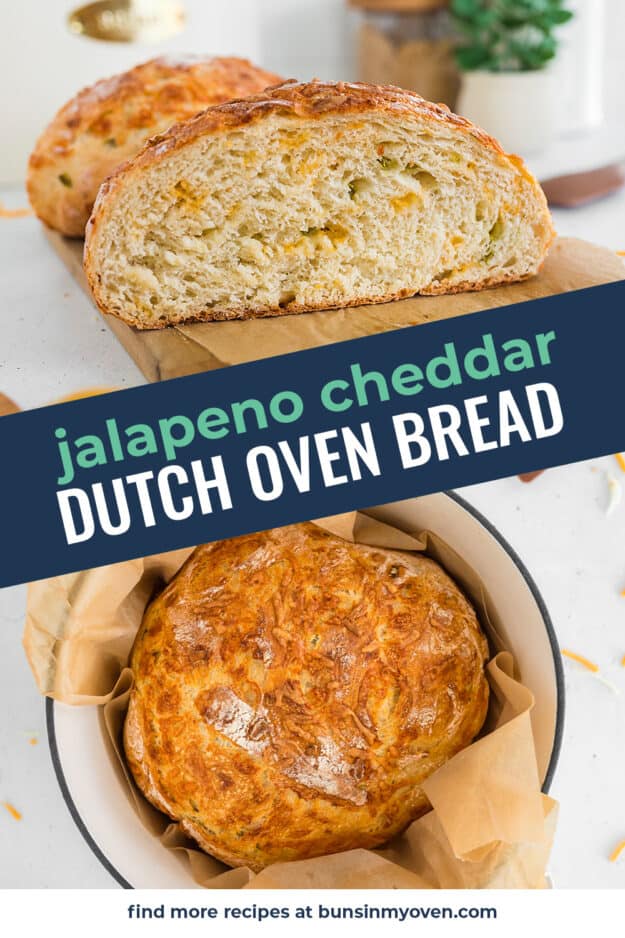 Collage of jalapeno cheddar bread images.